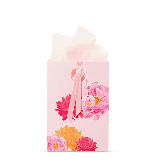 Pink Peony Floral Gift Bag FLJV